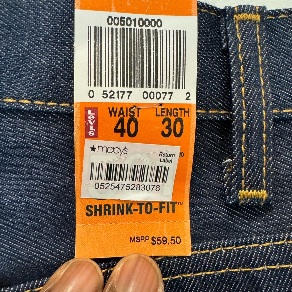 Levi's 501 Original Shrink to Fit Jeans Blue Button Fly - Picture 2 of 12